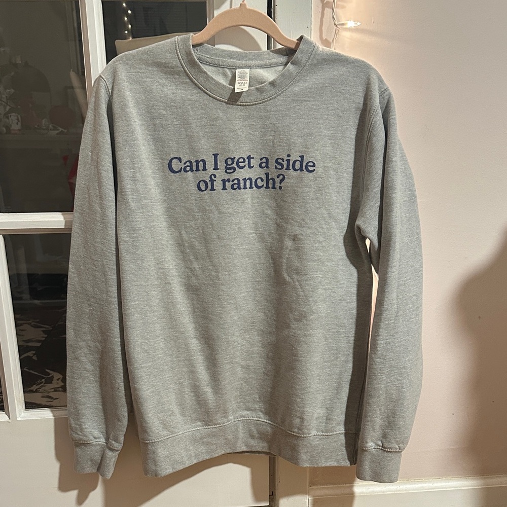 Casual Gray Crewneck Sweater with Fun Print